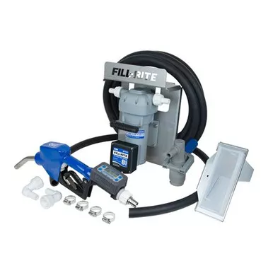Fill-Rite DF012CAT520 8 GPM 12V DC DEF Transfer Pump w/ 3/4'' Automatic Nozzle & 5' and 20' x 3/4'' Hose & TT10PB Meter