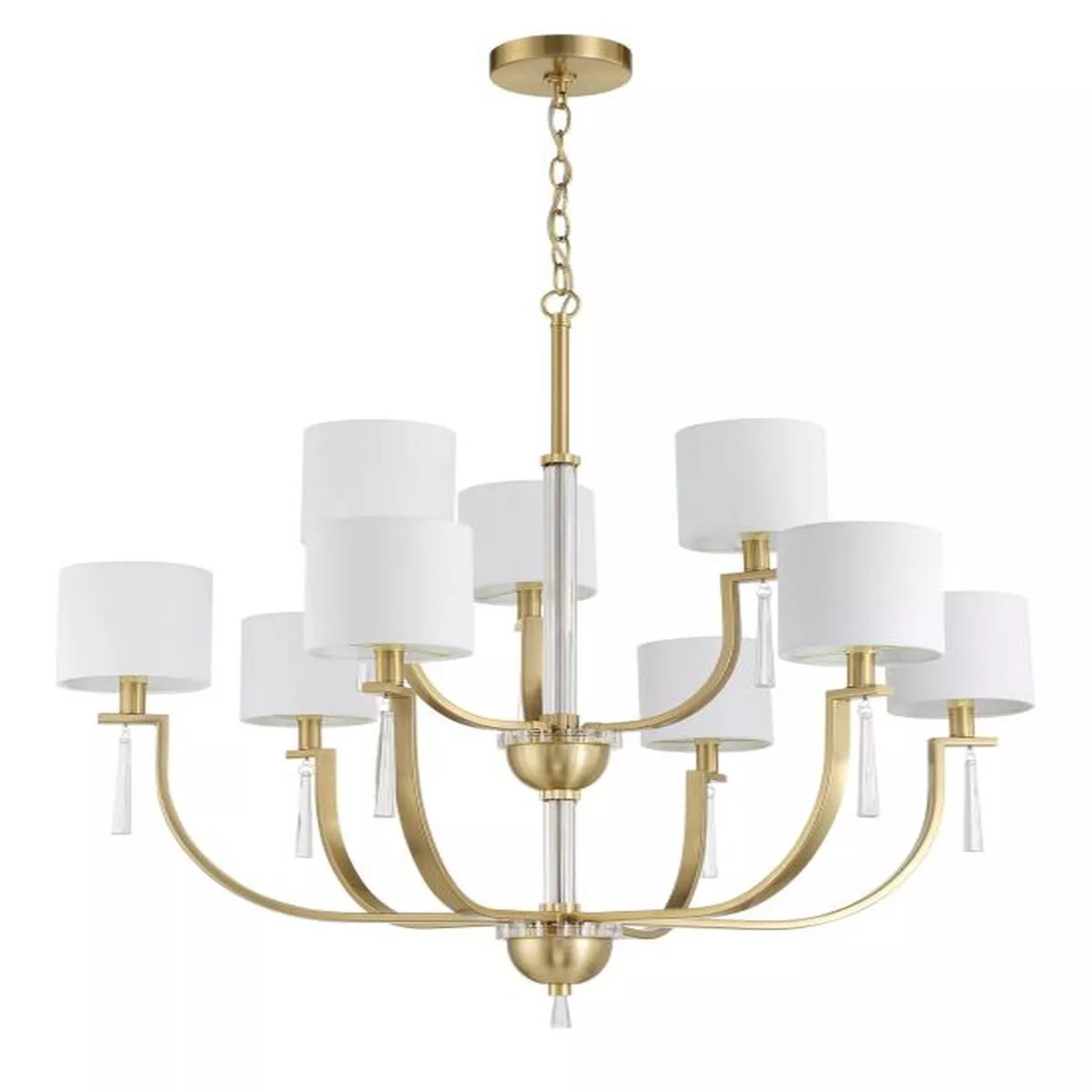 Fortuna 9 Light Chandelier in Satin Brass