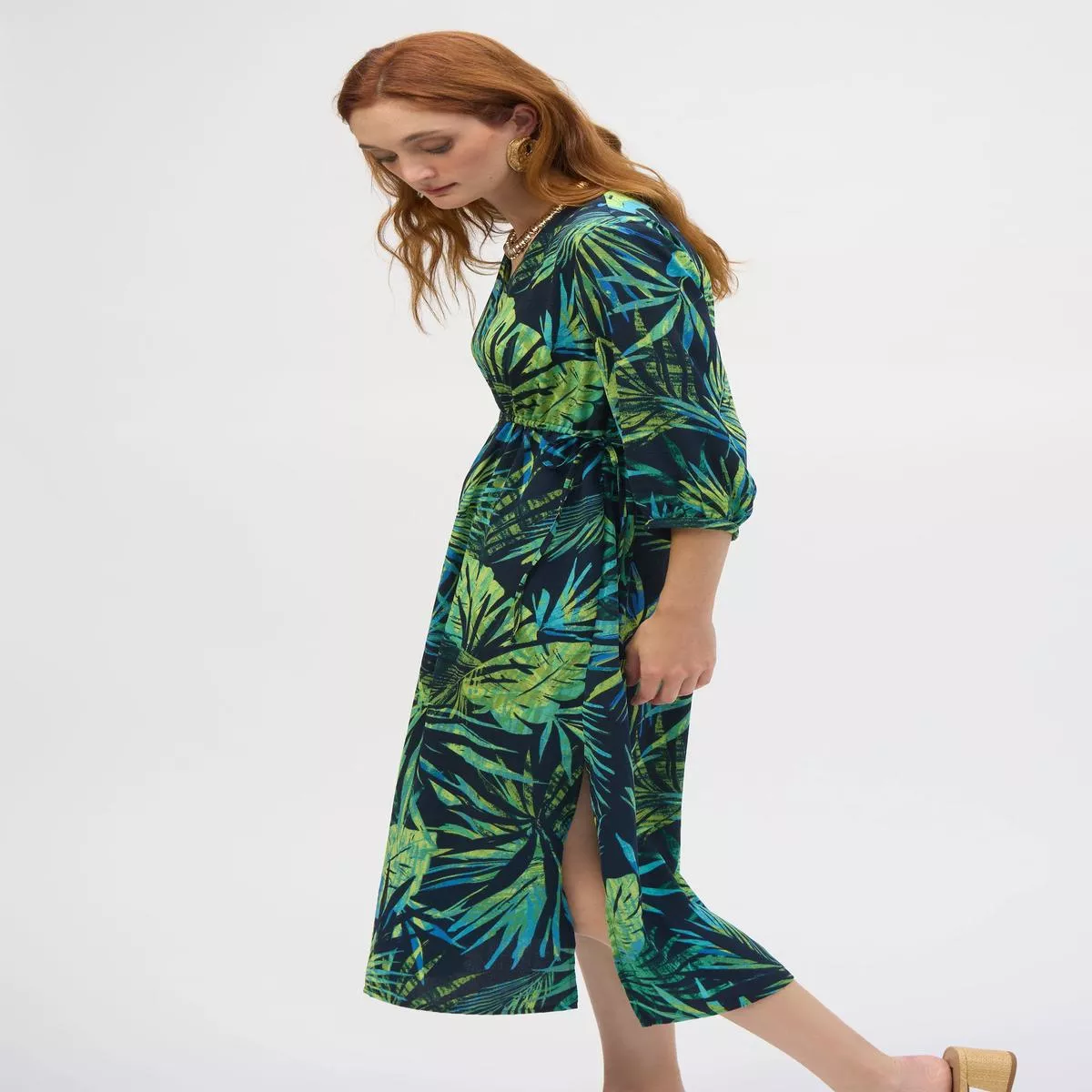 GAUZE TROPICAL PRINT DRESS – 2