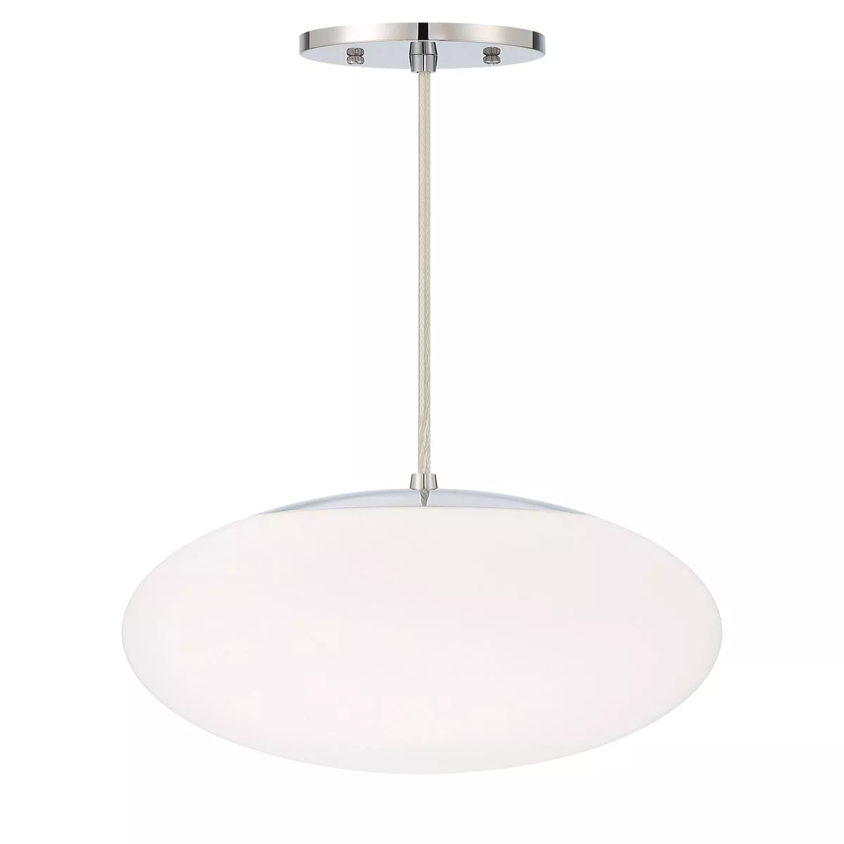 Gaze 1 Light 12″ Pendant in Chrome (White Glass) – Default Title