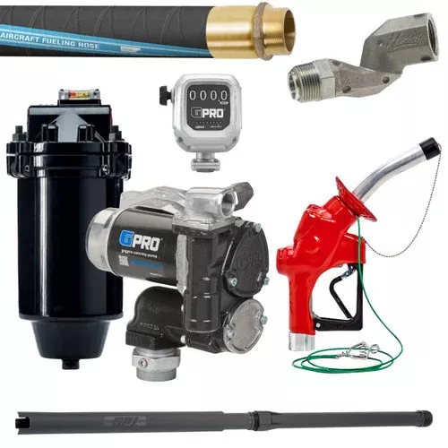 GPI GPRO 25 GPM 12V Aviation Fuel Transfer Pump Package w/ Meter & Filter