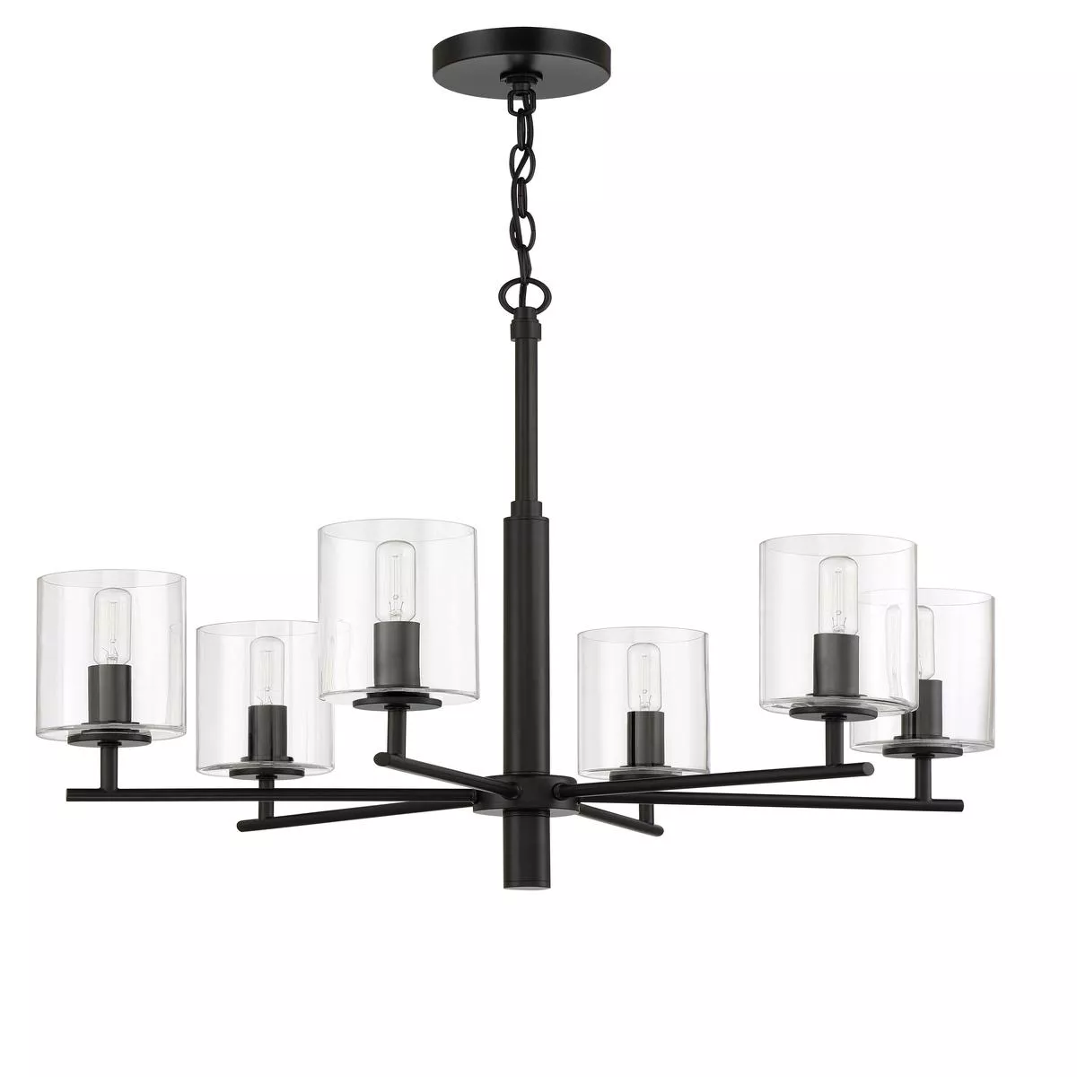 Hailie 6 Light Chandelier in Flat Black