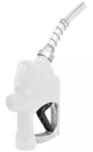Husky 696108-06 1A Automatic Shut-Off New Unleaded Nozzle, 1'' Inlet NPT, without Hold Open Clip, with Metal Hand Guard and Full Grip Guard, White