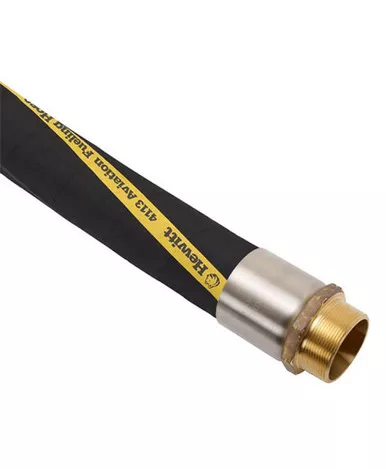 Husky CP200900HBBAO 1-1/4'' x 75' OAL Male x Female NPT Hewitt 4113 Permanent Brass Fitting Aviation Hose (Not Reuseable)