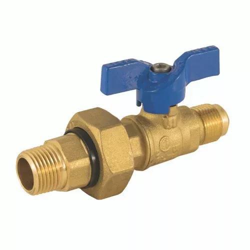 Jomar Valve T-204DU Series 2-Piece 3/4 in. Male Dielectric Brass Union End w/ 5/8 in. Flare Connections, 600 PSI