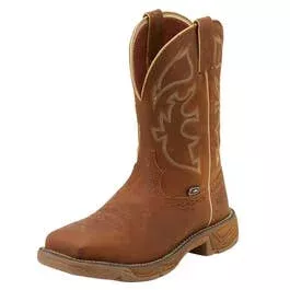 Justin Men’s Stampede Rush Rustic Tan Waterproof Steel Toe Boots