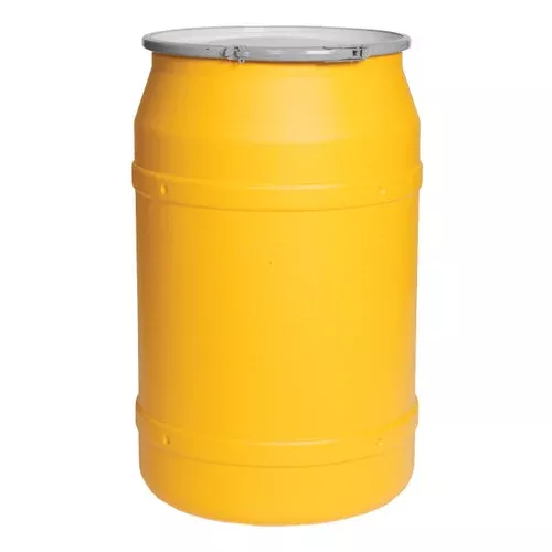 Justrite Eagle 1656M 55 Gal. Lab Pack Open Head Drum, Metal Lever-Lock, Yellow