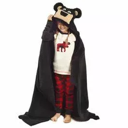 Lazy One Bear Critter Blanket – Black