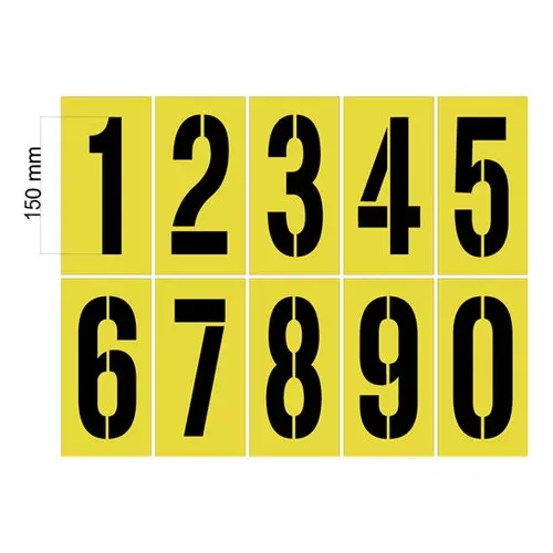 Line Marking Stencils Numbers 0-9 Set 150MM – 1.5mm OR 2mm OR 3mm Thickness