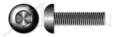 M10-1.5 X 55mm ISO 7380-1, Metric, Button Head Hex Socket Cap Screws, Full Thread, Class 10.9 Steel, Plain