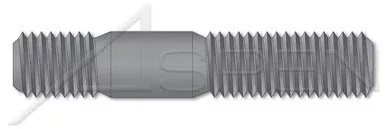 M16-2.0 X 65mm DIN 938, Metric, Studs, Double-Ended, Screw-in End 1.0 X Diameter, Class 5.8 Steel, Plain