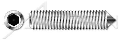 M20-2.5 X 30mm DIN 914 / ISO 4027, Metric, Hex Socket Set Screws, Cone Point, A2 Stainless Steel