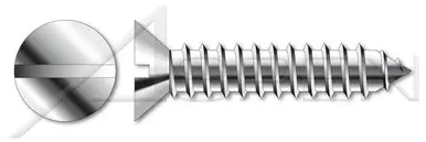 M3.5 X 13mm DIN 7972 / ISO 1482, Metric, Self-Tapping Sheet Metal Screws, Flat Slot Drive, Full Thread, A2 Stainless Steel