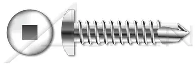 M3.5 X 9.5mm DIN 7504 Type M, Metric, Self-Drilling Screws, Pan Square Drive, A2 Stainless Steel
