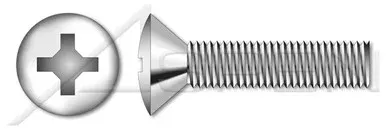 M4-0.7 X 18mm DIN 966 / ISO 7047, Metric, Machine Screws, Oval Phillips Drive, Full Thread, A2 Stainless Steel