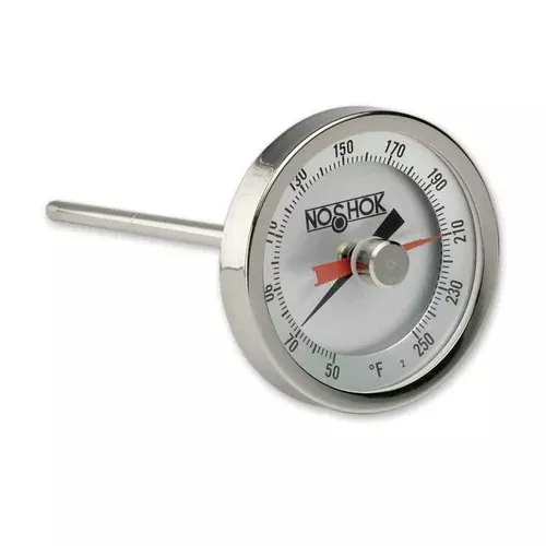 NOSHOK 300 Series 3 in. Dial Bimetal Thermometer w/ MIP, 1/2 in. NPT Back Mount, 4 in. L Stem, 100° to 800° F