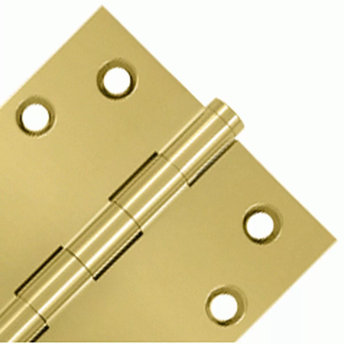 Pair 4 Inch X 4 Inch Solid Brass Hinge Interchangeable Finials (Square Corner, PVD Polished Brass Finish)