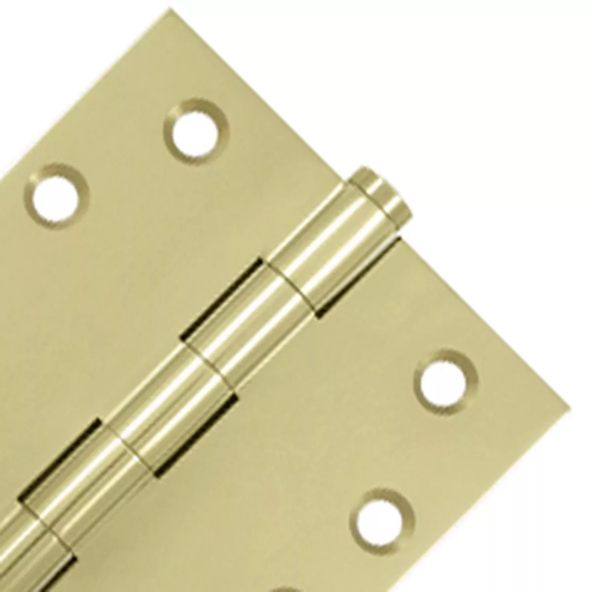 Pair 4 Inch X 4 Inch Solid Brass Hinge Interchangeable Finials (Square Corner, Unlacquered Brass Finish)