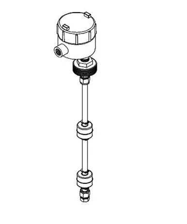 Pneumercator LS600W-31-SSH-8MB-L03 Point Oil/Water Separators Level Sensor with Two SS Interface Floats, Housing, Single SS Level Float, 2″ MS Bushing, SS Stem, Overall Length 71″ – 168″