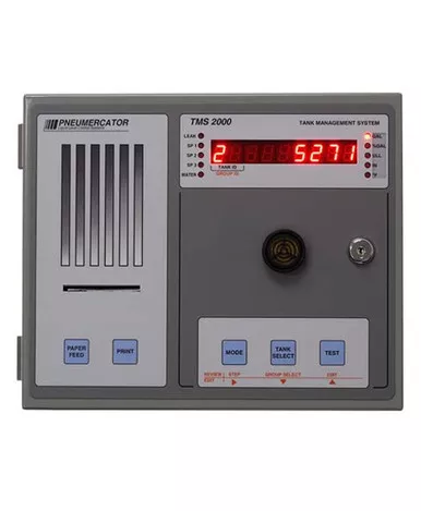 Pneumercator TMS2000A12-42-00-2 TMS2000A1 Series Automatic Tank Gauge, NEMA 4 Enclosure, 16-60 VDC, 4 Transducer Inputs, 4 Sensor Inputs, Display w/ Autowinder Printer
