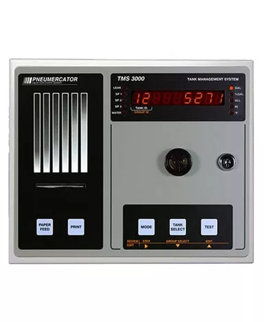 Pneumercator TMS3000-46-000-100-0 TMS3000 Series Automatic Tank Gauge, NEMA 12 Panel Mount Enclosure, 115/230 VAC, Base Console w/ Autowinder Impact Printer