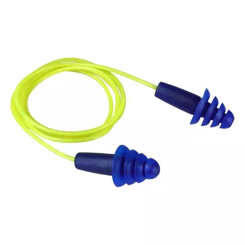 Radians Resistor II Reusable Flanged Earplugs, Corded, 100/Box