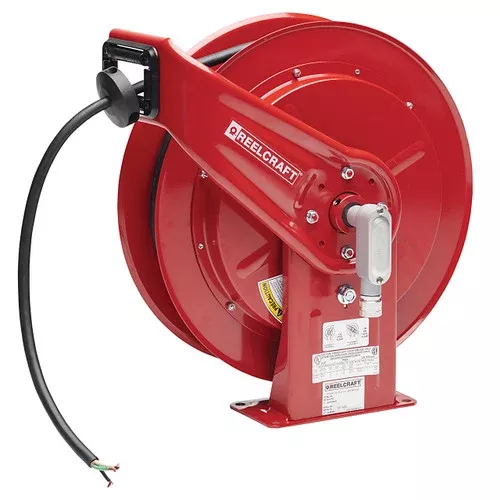 Reelcraft L 70100 123 X Power Cord Reel, Flying Lead 100 ft. – 12 AWG – UL/CSA Approved