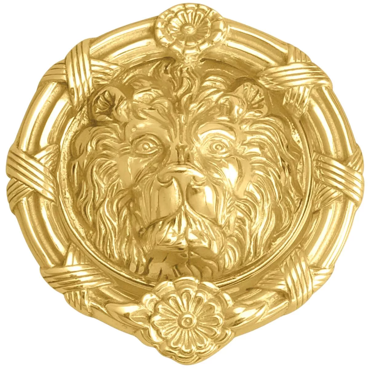 Ribbon & Reed 6 Inch Brass Lion Door Knocker (Several Finishes Available) – Lacquered Brass
