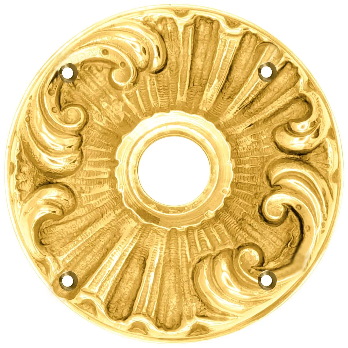 Romanesque Solid Brass Rosette Plates (Several Finishes Available) – Privacy (Bed/Bath) | Polished Brass