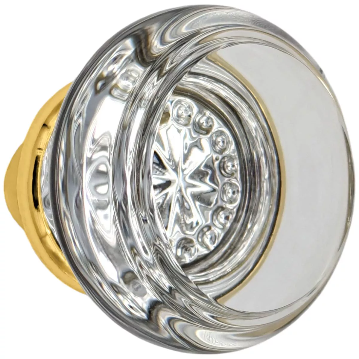 Round Crystal Spare Door Knob Set (Several Finishes Available) – Polished Brass