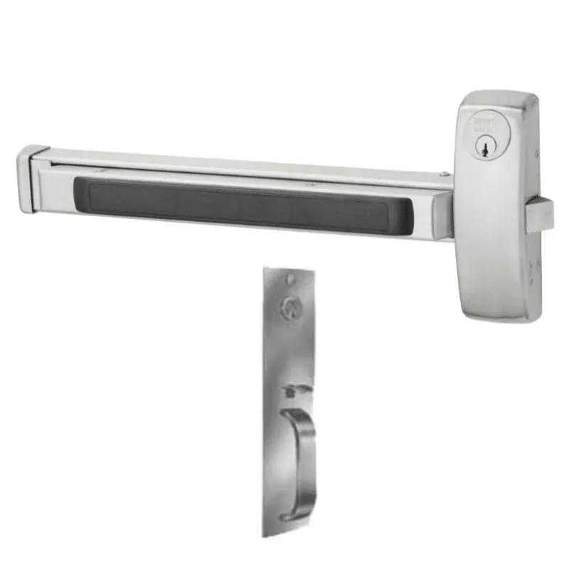 Sargent 12-8866-E-PTB Fire Rated Rim Exit Device Classroom Security Function Key Lock/Unlock, 24-32 Inch Door, PTB Thumbpiece Trim