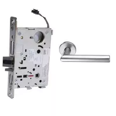Sargent 70-RX-8271-12V-LNMI-26D Electric Mortise Lock Fail Secure, 12V, SFIC Less Core, LN Rose, MI Lever, Field Reversible, Satin Chrome