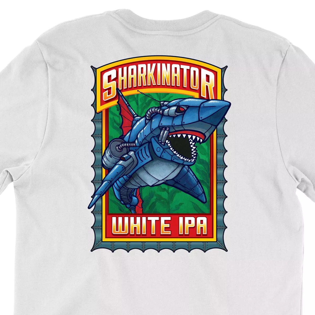 Sharkinator T-Shirt (Two Colors) – White | Large