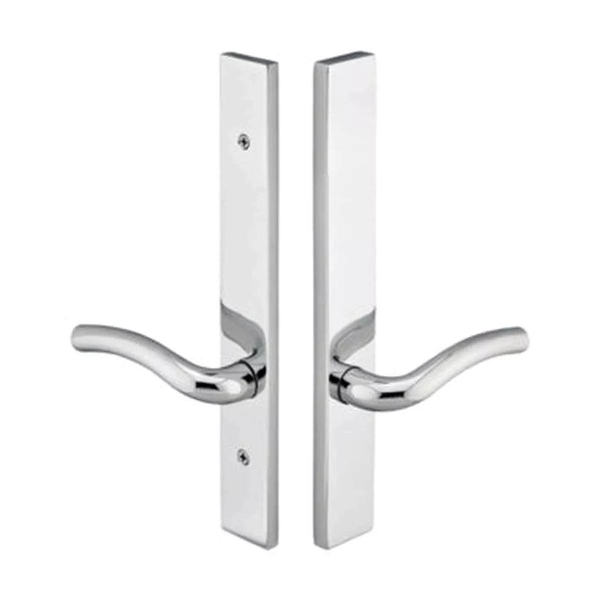 Solid Brass Modern Style Dummy Pair Multi Point Lock Trim (Polished Chrome Finish)