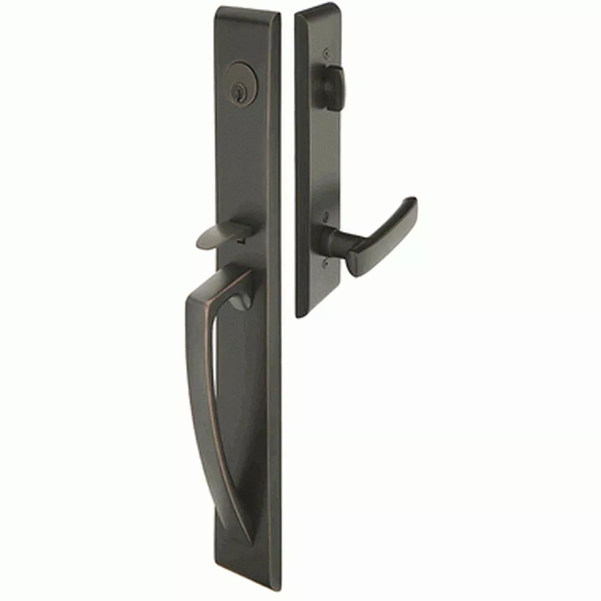 Solid Brass Orion Style Entryway Set (Oil Rubbed Bronze Finish) – Oil Rubbed Bronze | Single Door | Right Handed