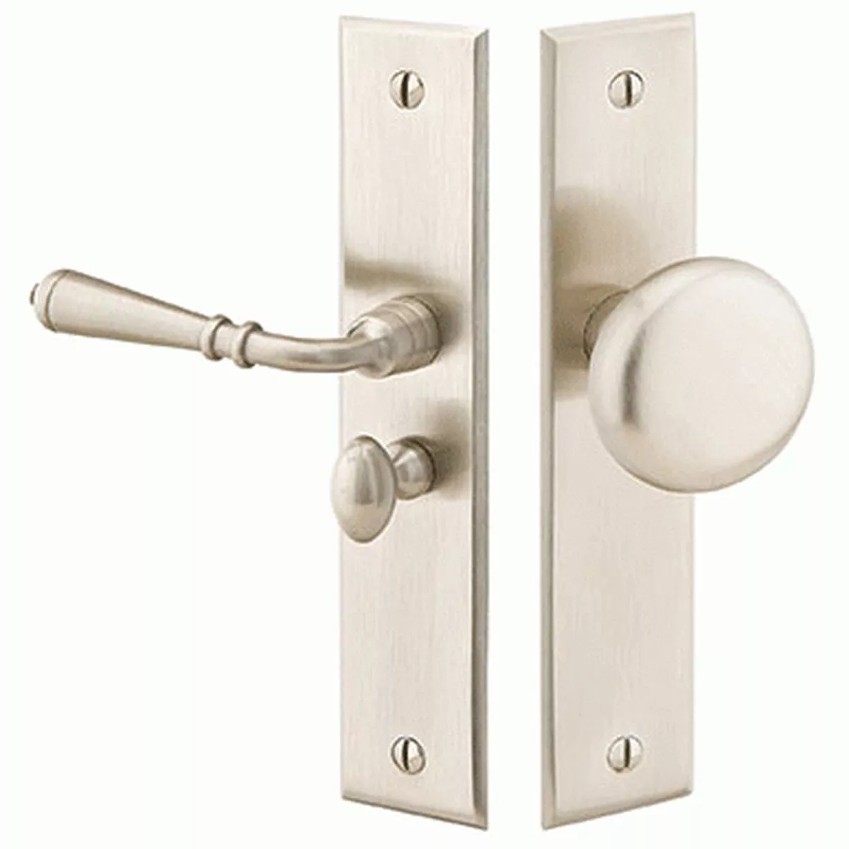 Solid Brass Screen Door Lock with Rectangular Style – Satin Nickel | Right Handed