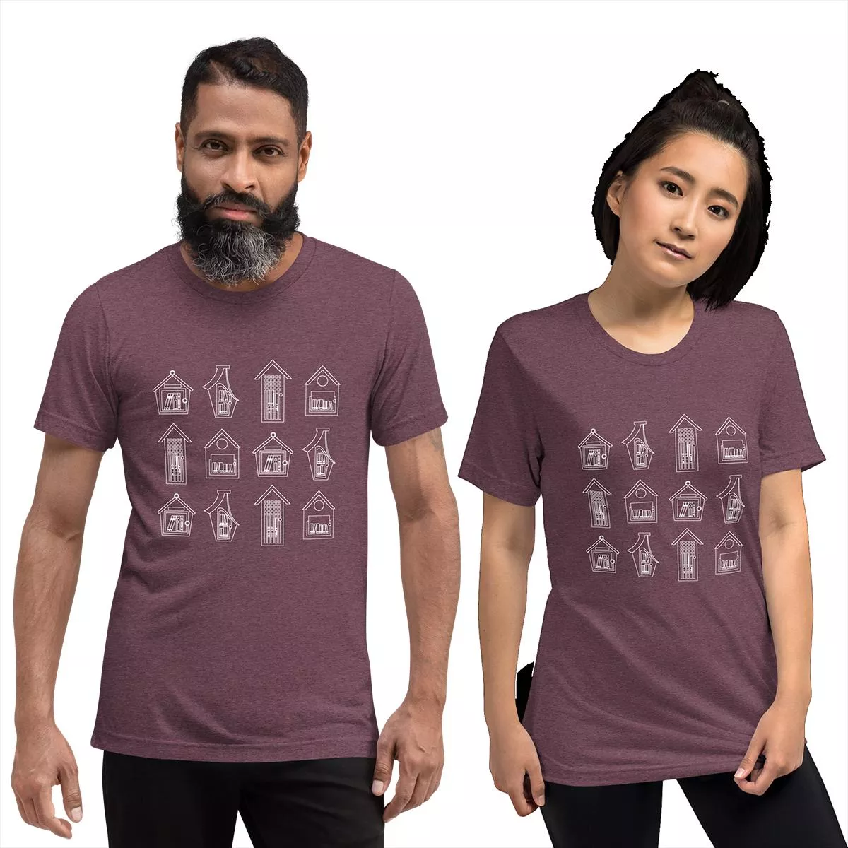 Stacked Little Library Tee Maroon
