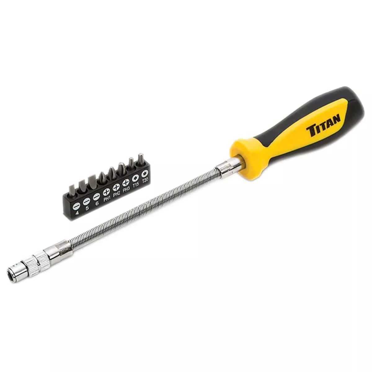 Titan 12227 9-Pc Flexible Driver And Bit Set