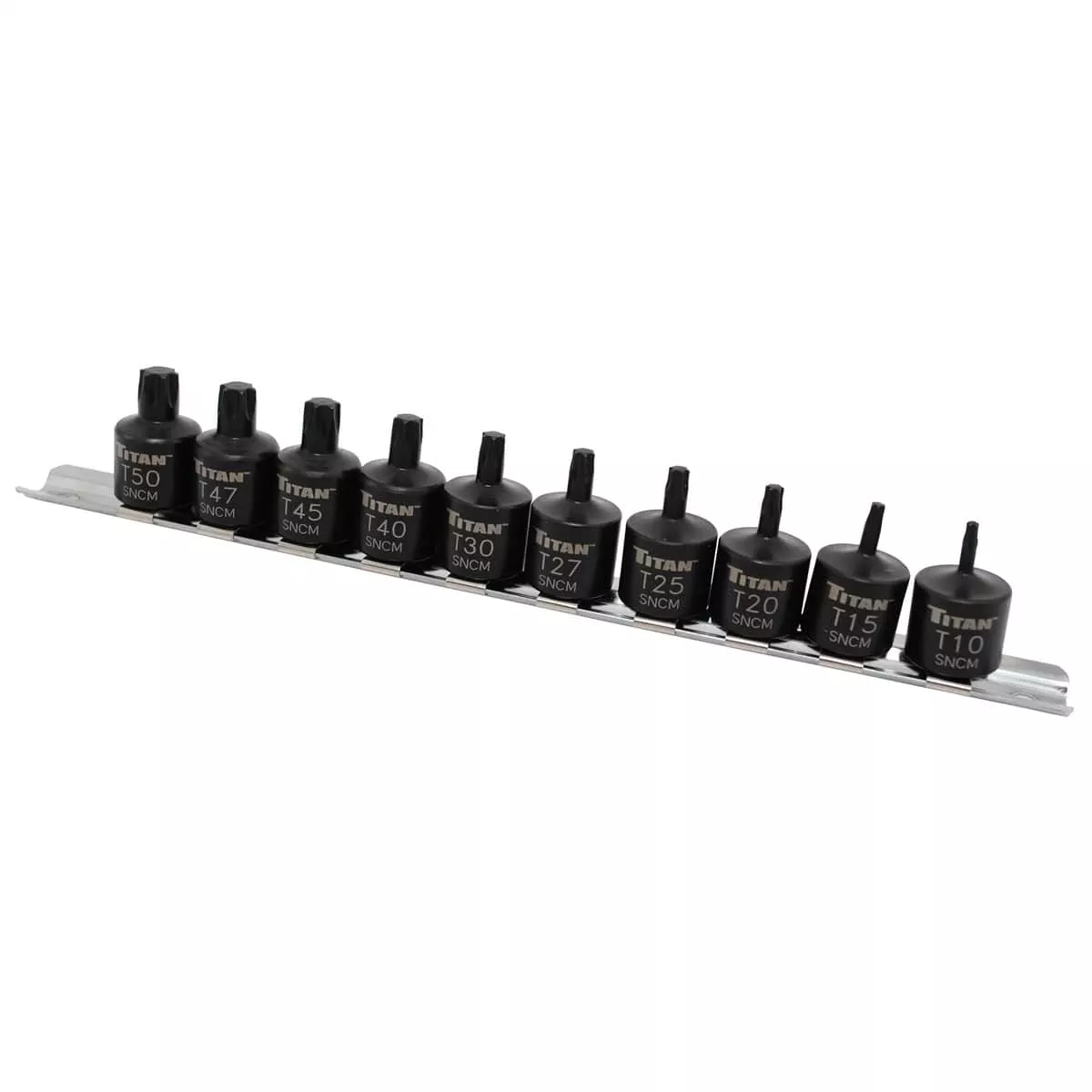 Titan 16142 10-Pc Stubby Star Bit Socket Set
