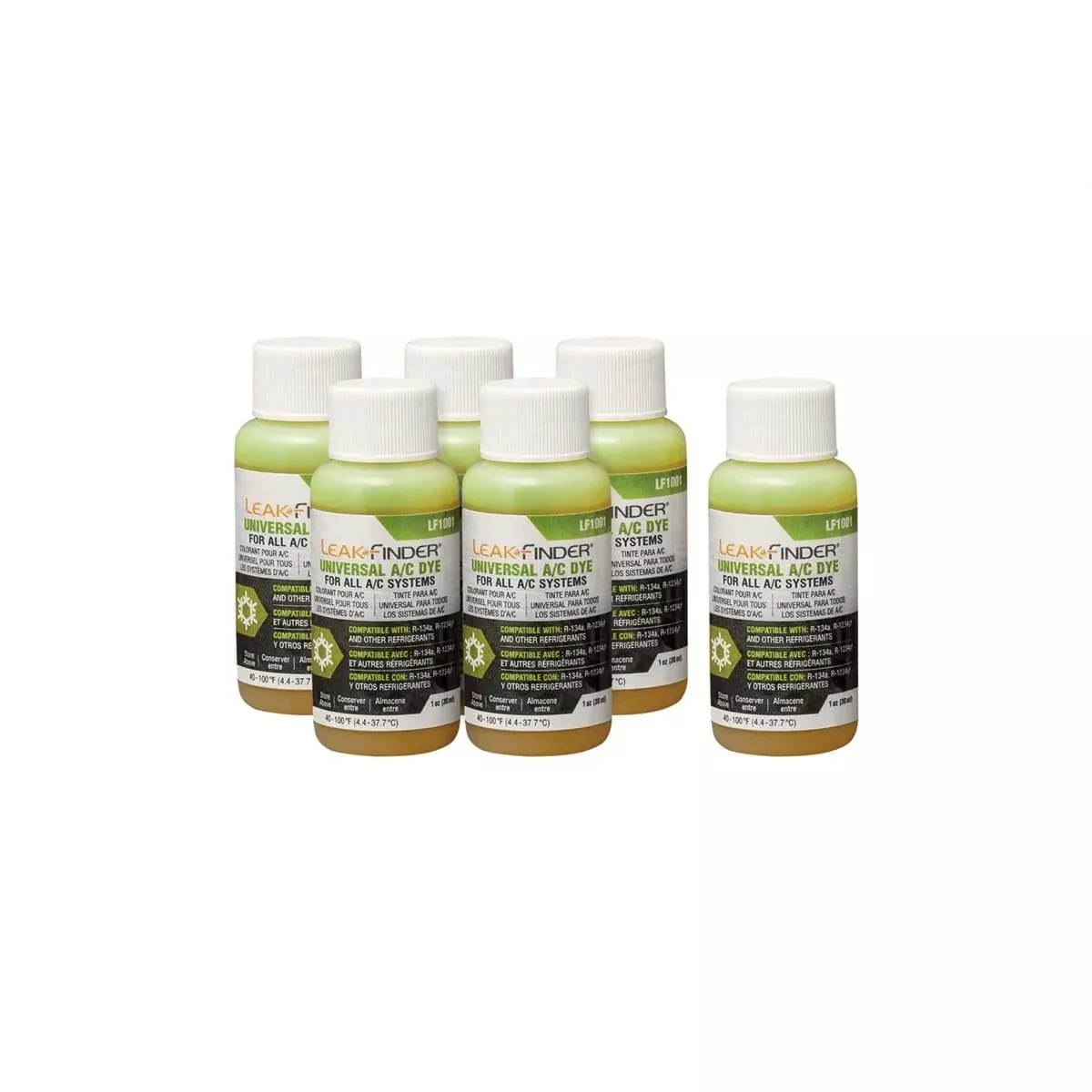 Tracer Products LF1001 Leakfinder (6) 1-Oz Bottles Universal A/C Dye