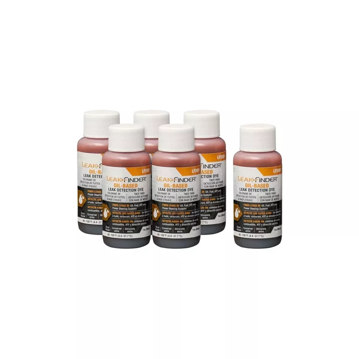 Tracer Products LF2001 Leakfinder (6) 1-Oz Bottle, Oil Dye
