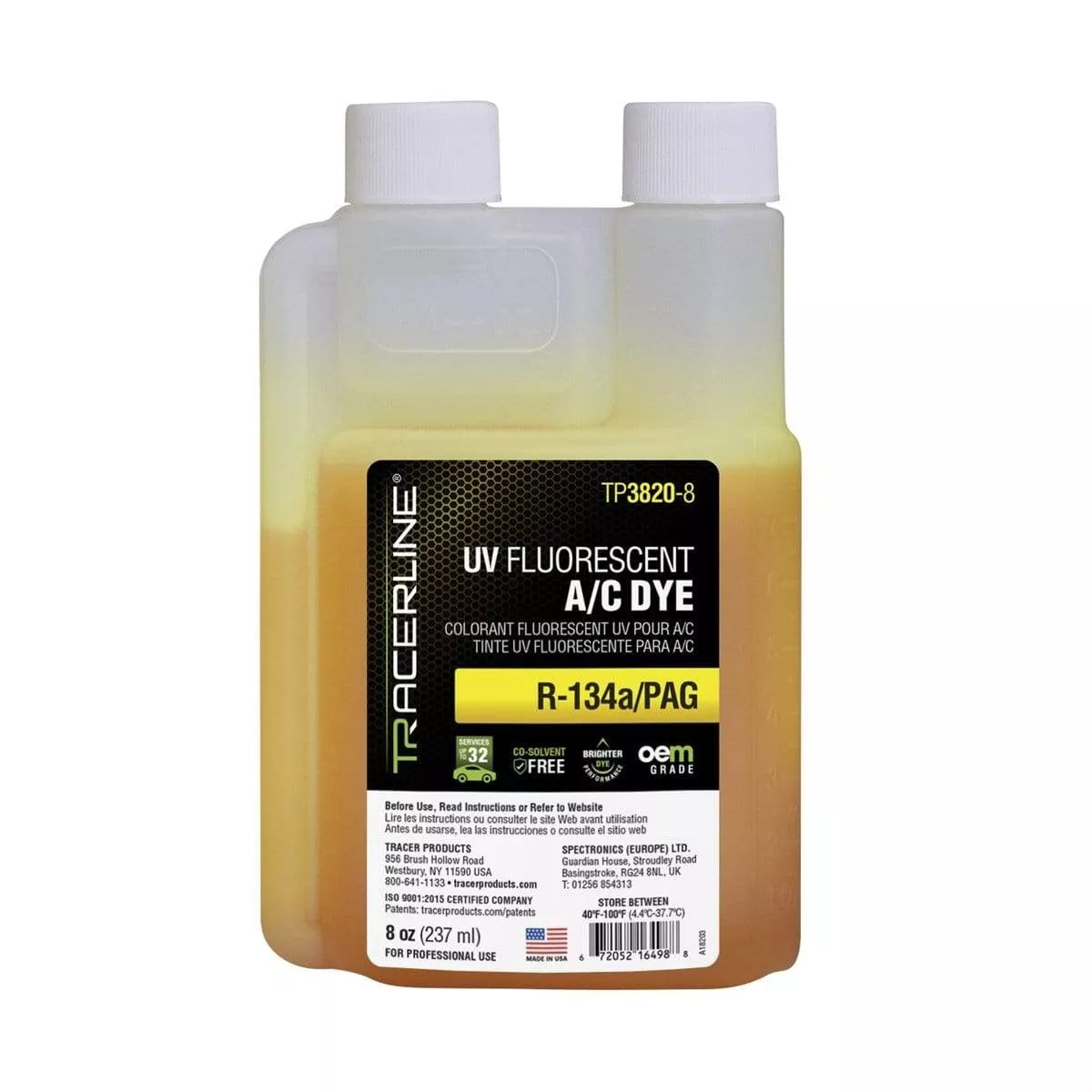 Tracer Products TP3820-8 8 Oz (237 Ml) Bottle R-134A/Pag A/C Dye
