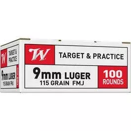 Winchester Full Metal Jacket Handgun Ammunition – 9mm – 100 Rounds