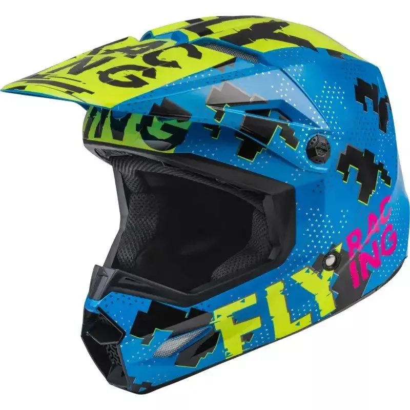 Youth Kinetic Scan Helmet Blue/Hi Vis/Pink Ym