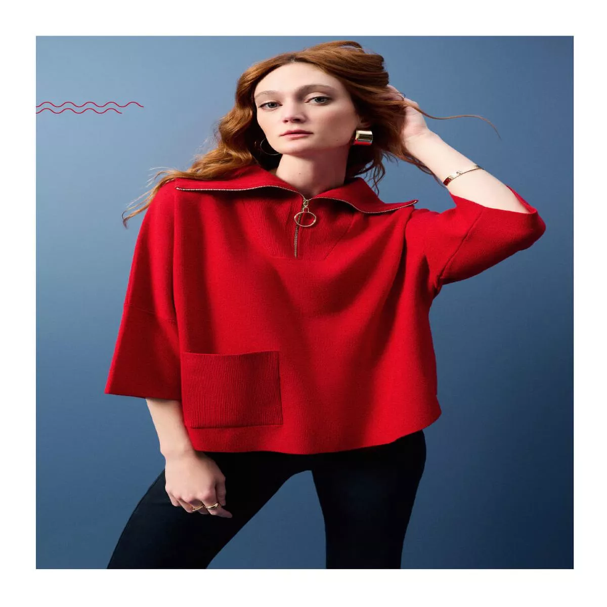 ZIP COLLAR SWEATER